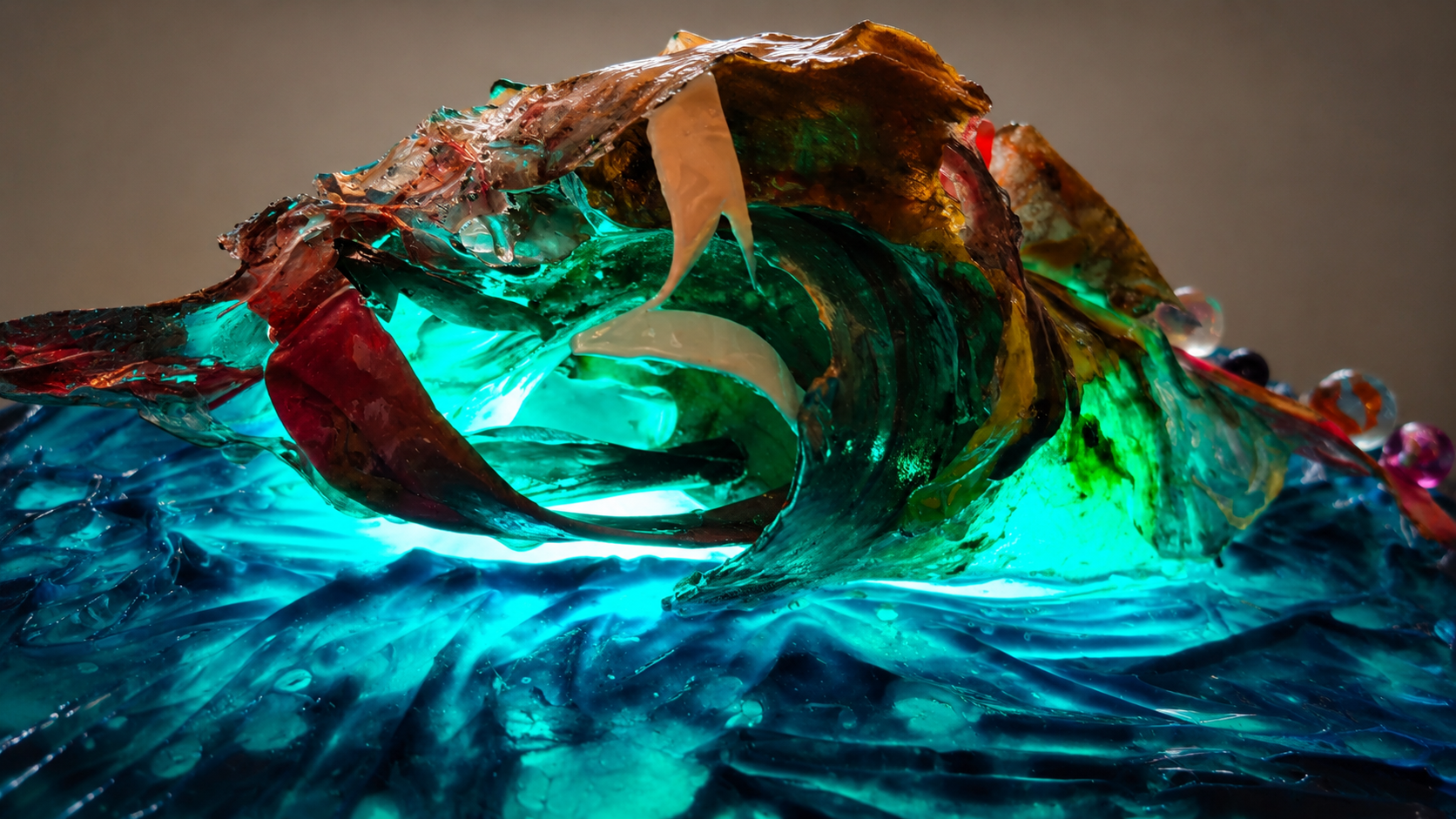 Abyss Bloom – AURUMEN Resin Wandskulptur